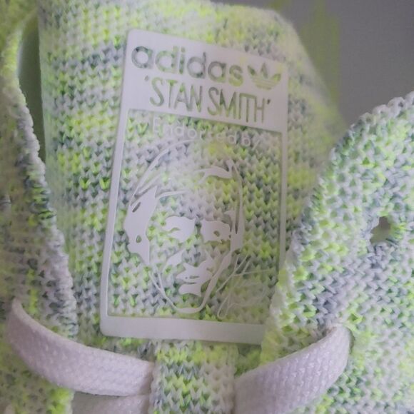 New Adidas Stan Smith Primeknit Running Neon Sneaker Men Size 9 - Picture 11 of 13